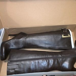 Brown high heel boots